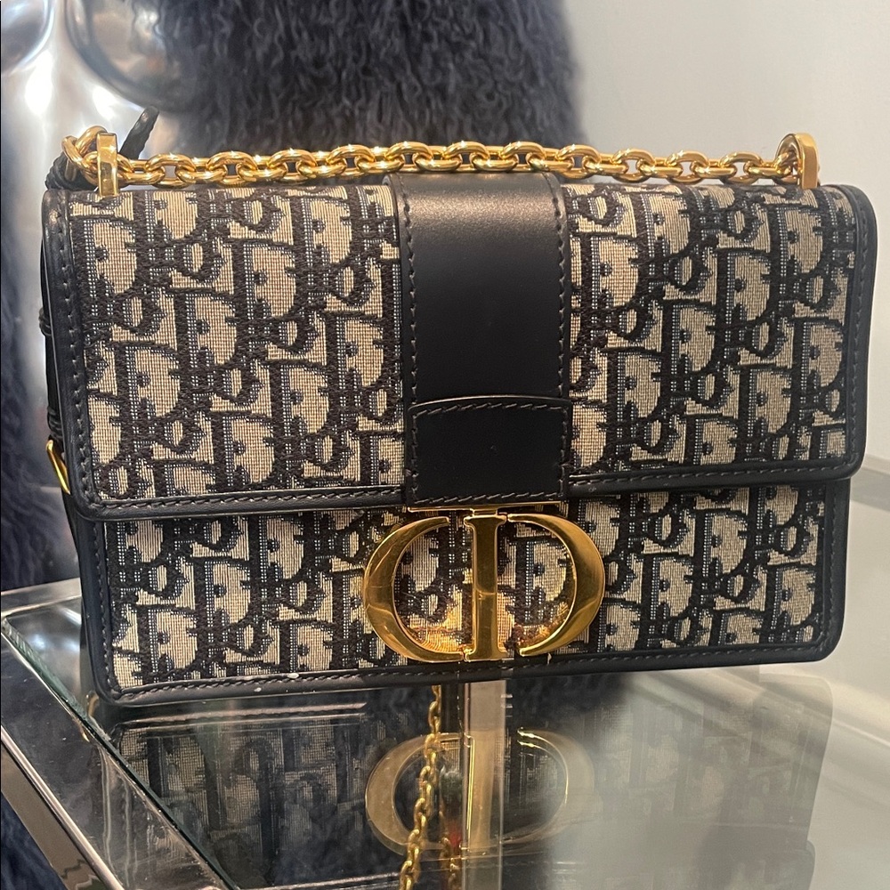 Authentic Dior signature logo navy & gold  Bag